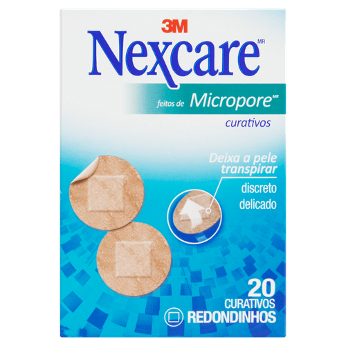 Curativo Micropore Redondo Nexcare Caixa 20 Unidades