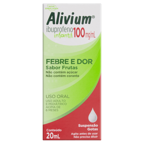 Alivium Infantil Frutas 100mg/ml Mantecorp Farmasa Caixa 20ml Suspensão Gotas