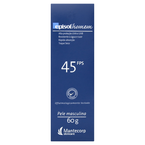 Protetor Solar FPS 45 Mantecorp Skincare Episol Homem Caixa 60g