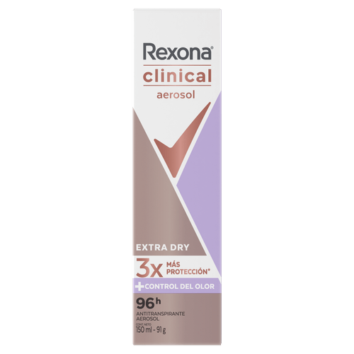 Desodorante Antitranspirante Aerosol Rexona Clinical Extra Dry - 150ml