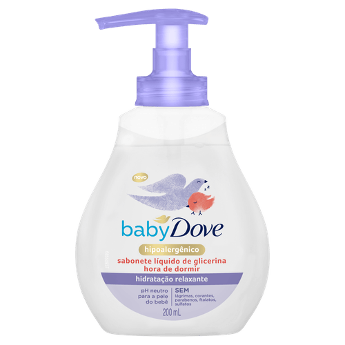 Sabonete Líquido de Glicerina Hidratação Relaxante Dove Baby Hora de Dormir Frasco 200ml Pump