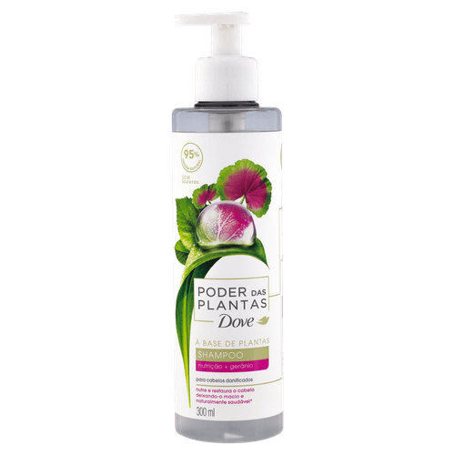 Shampoo Dove Poder das Plantas Nutrição + Gerânio Frasco 300ml Pump