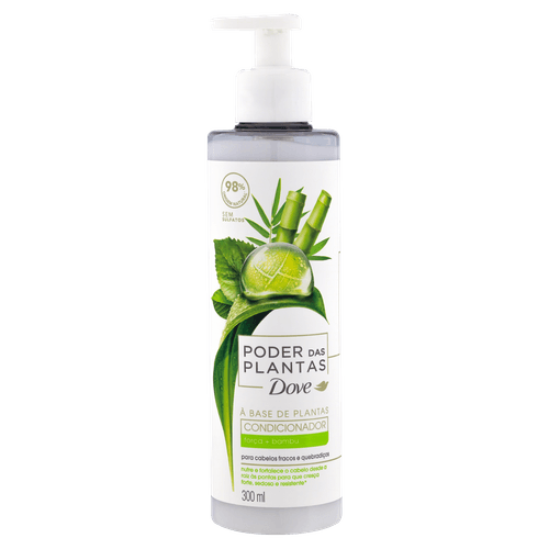 Condicionador Dove Poder das Plantas Força + Bambu Frasco 300ml Pump