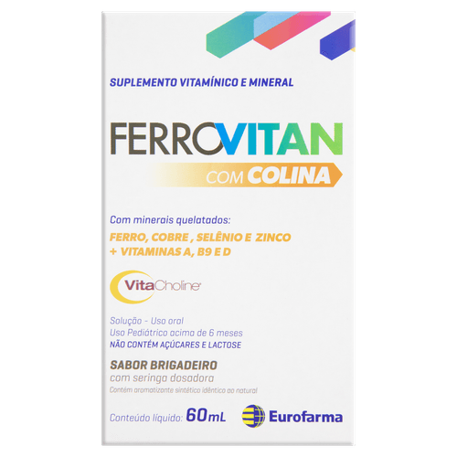 Suplemento Brigadeiro Ferrovitan Caixa 60ml + Seringa Dosadora