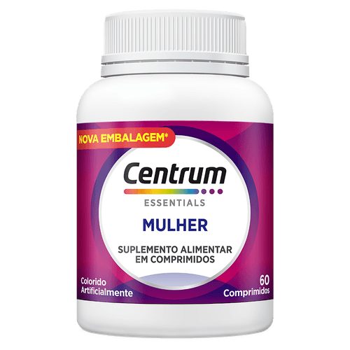 Suplemento Centrum Essentials Mulher Frasco 60 Comprimidos