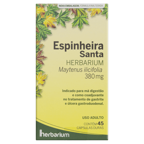 Espinheira Santa 380mg Herbarium Caixa 45 Cápsulas