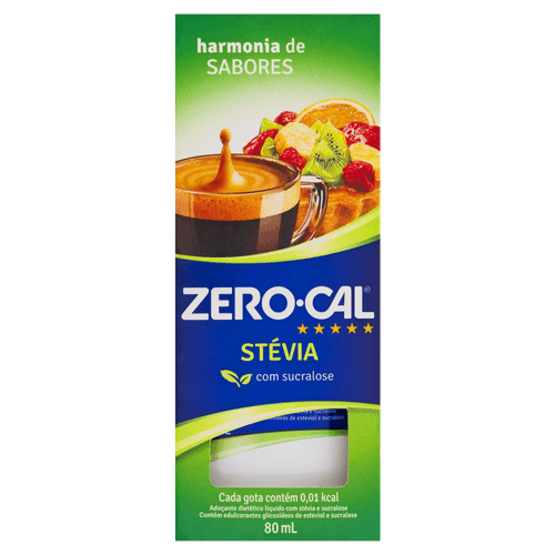 Adoçante Líquido Stevia Zero Cal Caixa 80ml