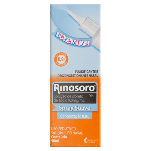 Rinosoro Solução Nasal Infantil Spray 9mg 50ml