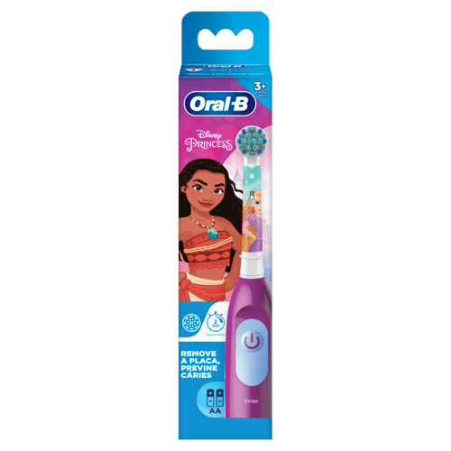 Escova Dental Elétrica Oral-B Disney Princesas com 1 Unidade + 2 Pilhas AA