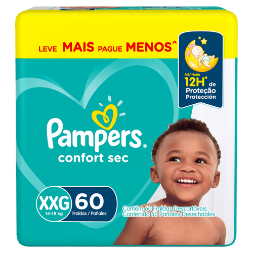 Fralda Pampers Confort Sec XXG - 60 unidades