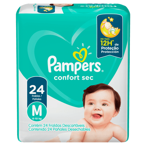 Fralda Confort Sec M Pampers com 24 unidades