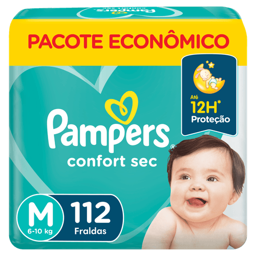 Fralda pampers confort sec M 112 unidades Pampers 112 unidades