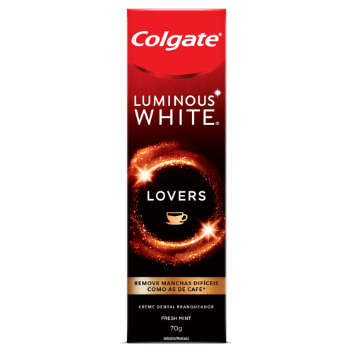 Creme Para Clareamento Dental Colgate Luminous White Lovers Manchas de Café 70g