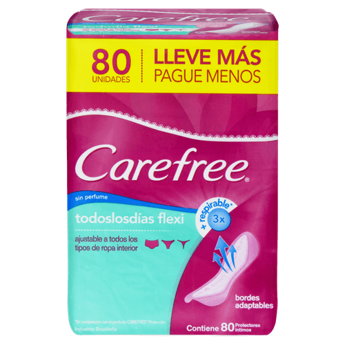 Protetor Dia Carefree Td Dia Flexi S/Perf Lv80 Pg60 - Carefree Todo Dia