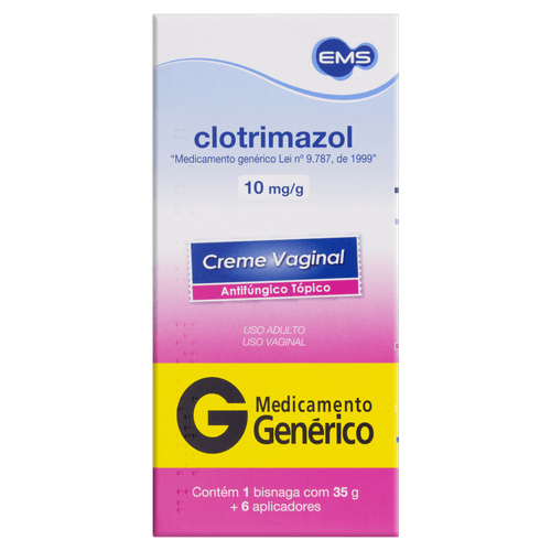 Clotrimazol 10mg Creme Vaginal 35g + 6 Aplicadoricador - Genérico - Ems