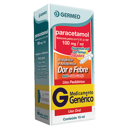 Paracetamol 100mg Germed Líquido Sabor Cereja 15ml