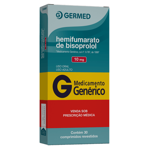 Hemifumarato De Bisoprolol 10Mg - 30 Comprimidos