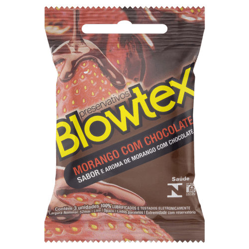 Preservativo Blowtex Morango Com Chocolate Com 3Un - Blowtex