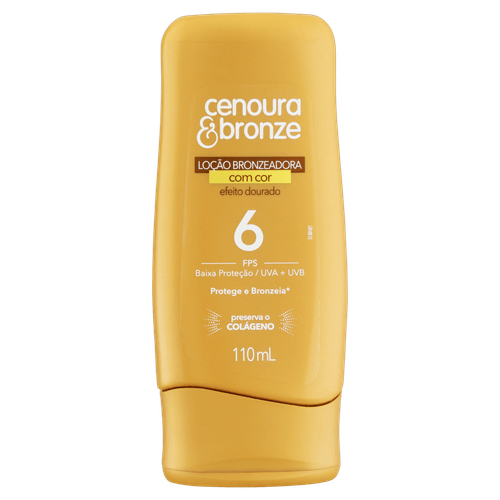Protetor Solar com Cor FPS 6 Cenoura e Bronze 110ml