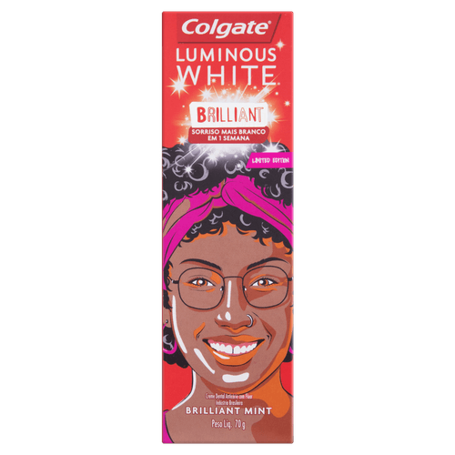 Creme Para Clareamento Dental Colgate Luminous White Brilliant Mint 70g