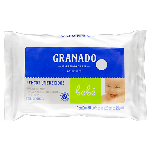 Lenço Umedecido Granado Bebê Pele Sensível 50Un - Granado