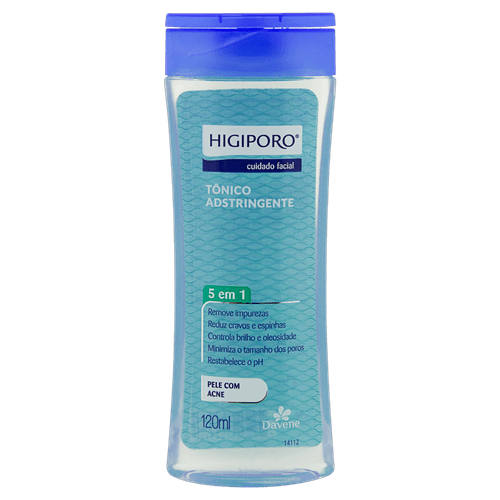 Toni Facial Higiporo Adstrigente Etapa 02 Pele Acne 120Ml - Higiporo