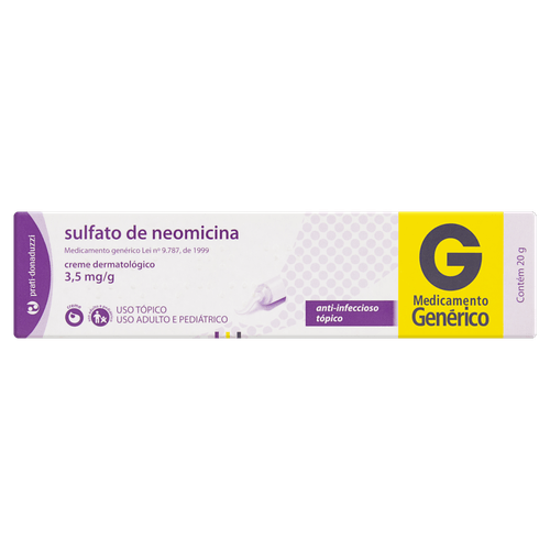 Pomada Dermatológica Sulfato de Neomicina Genérico Prati 3,5mg 20g