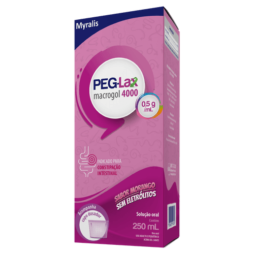 Peg-Lax 4000 Myralis Pharma Morango 0,5g/ml Solução Oral - 250ml