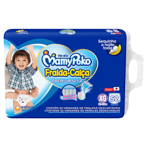 Fralda Descartável Infantil Seca Calça MamyPoko Premium XG -  52 Unidades