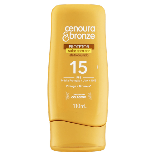 Protetor Solar Efeito Dourado com Cor FPS 15 FP UVA 5 Cenoura & Bronze Frasco 110ml