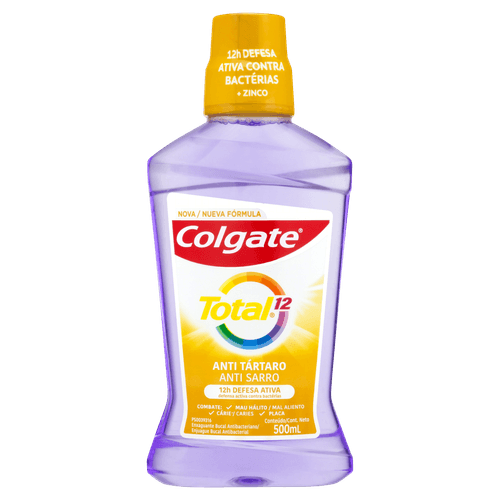 Enxaguante Bucal Zero Álcool Colgate Total 12 Frasco 500ml