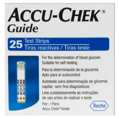 Tiras para Controle de Glicose Accu Check Guide – 25 unidades