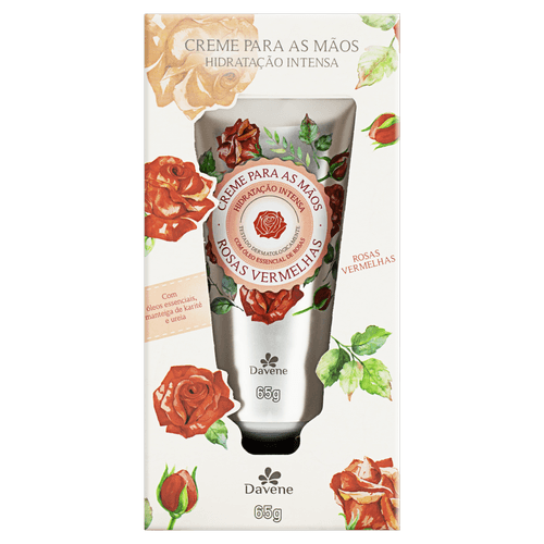 Creme Para Mãos Davene Rosa Vermelho 65G - Davene