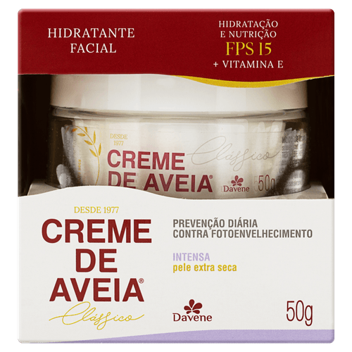 Hidratante Facial Davene Aveia Intensa Fps15 50G - Davene