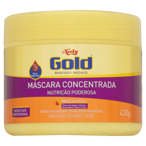 Máscara Niely Nutri Concentrada Poder 430G - Niely Gold