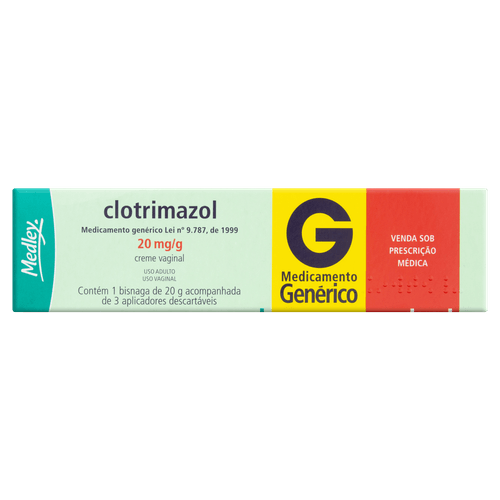 Clotrimazol 20mg Creme Vaginal 20g + 3 Aplicadoricador - Genérico - Medley