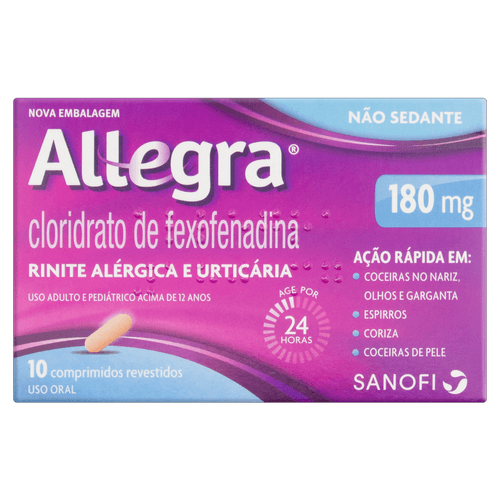 Antialérgico Allegra 180mg - 10 comprimidos