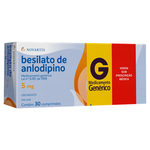 Besilato de Anlodipino 5mg - 30 Comprimidos
