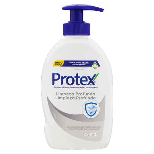 Sabonete Líquido para as Mãos Antibacteriano Protex Limpeza Profunda Frasco 220ml Pump