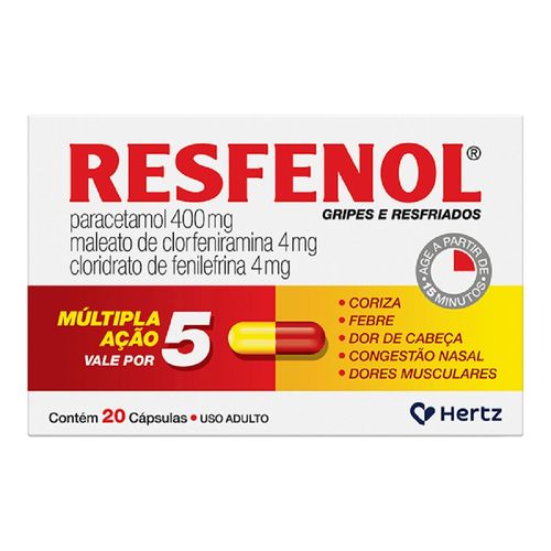 Resfenol 400mg + 4mg 20 Cápsulas