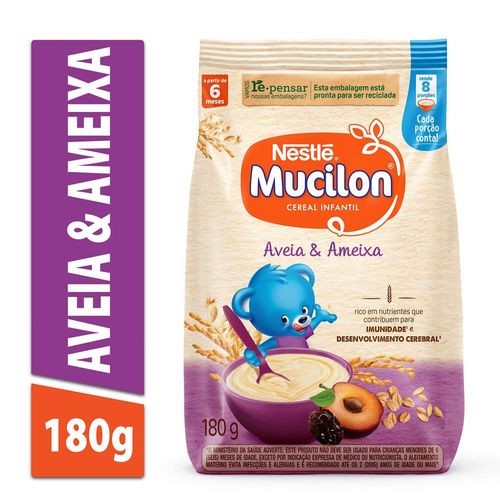 Cereal Infantil Aveia e Ameixa Mucilon Pacote 180g