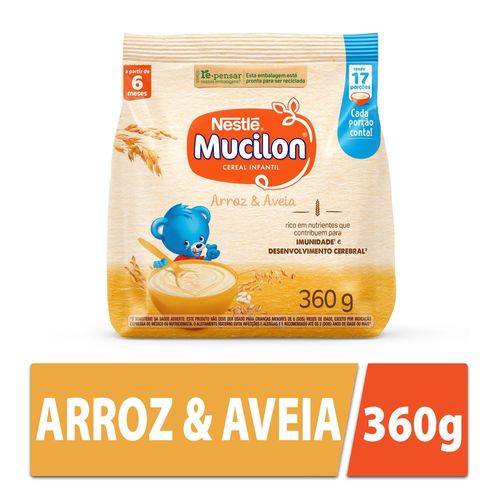 Cereal Infantil Mucilon Arroz e Aveia Integral 360g