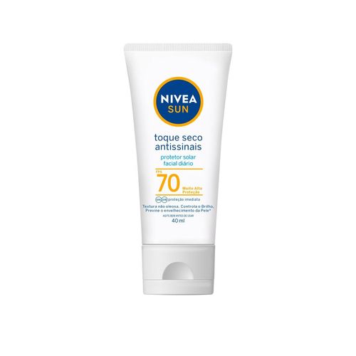 Protetor Solar Facial Toque Seco Antissinais FPS 70 Nivea Sun - 40ml