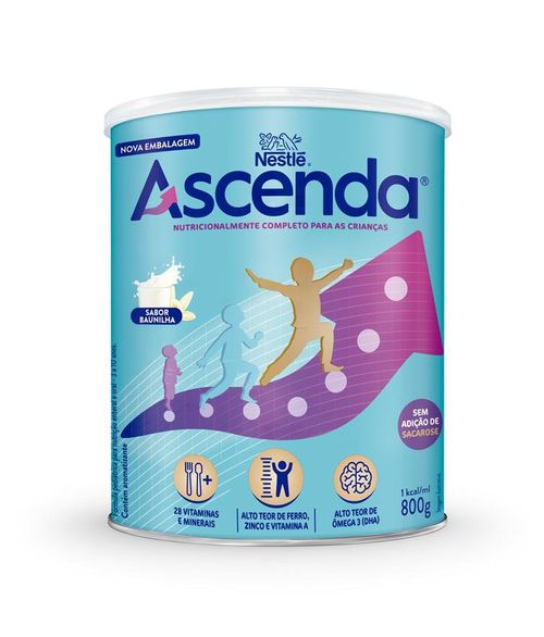 Ascenda Suplemento Alimentar Infantil Baunilha - 800g