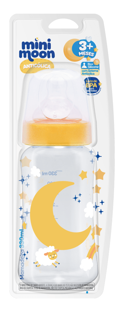 Mamadeira Mini Moon 330ml Anticólica - 1 Unidade