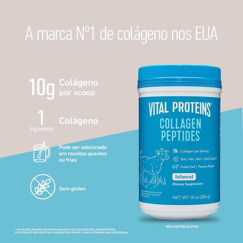 Colágeno Vital Proteins Collagen Peptides Original Sem Sabor - 284g