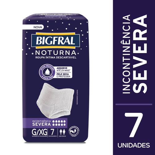 Roupa Íntima Descartável Unissex Bigfral Noturna G/XG -  7 Unidades