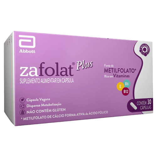 Suplemento Alimentar Zafolat Plus Abbott 30 Cápsulas