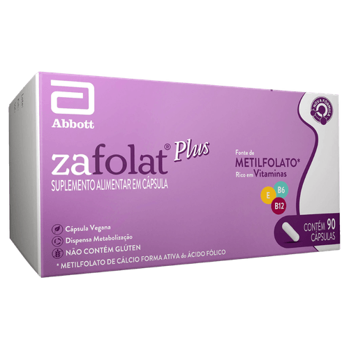 Suplemento Alimentar Zafolat Plus Abbott 624µg Cápsula 90 Unidades