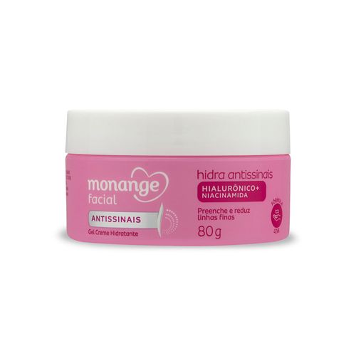 Hidratante Monange Facial Hidra Antissinais com Ácido Hialurônico e Niacinamida 80g